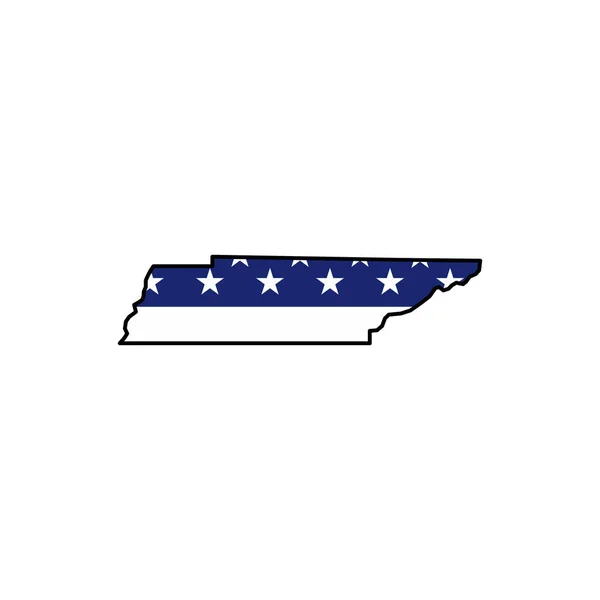 Icono Mapa Tennessee Tennessee Icono Vector — Vector de stock