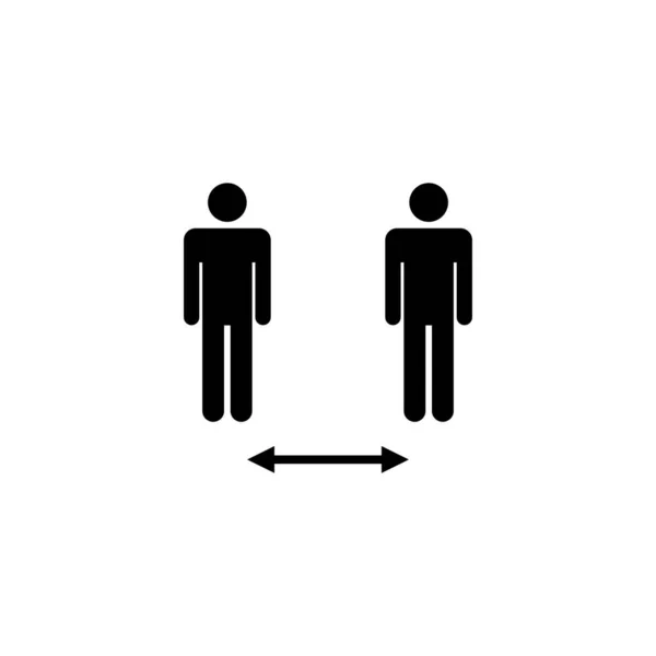 Icône Distance Sociale Signe Symbole Distance Sociale Signe Auto Quarantaine — Image vectorielle