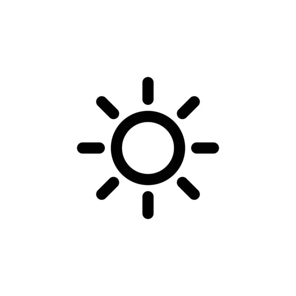 Ikona Słońca Znak Symbol Jasności — Wektor stockowy