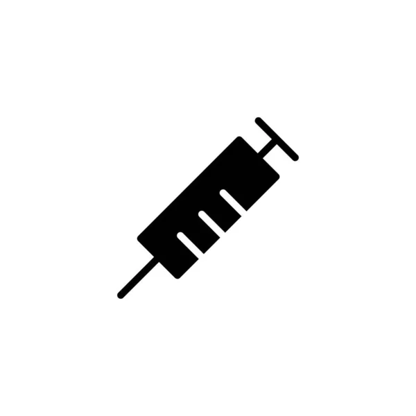 輝くアイコン 注射器のサインと記号 ワクチンアイコン — ストックベクタ