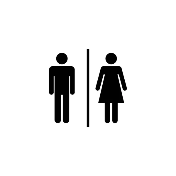Tuvalet Ikonu Kızlar Erkekler Tuvaletleri Imzalar Simgeler Banyo Tabelası Tuvalet — Stok Vektör