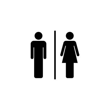 Tuvalet ikonu. Kızlar ve erkekler tuvaletleri imzalar ve simgeler. Banyo tabelası. wc, tuvalet