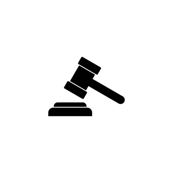 Ікона Гевель Суддя Дав Знак Символ Значок Закону Аукціонний Молоток — стоковий вектор