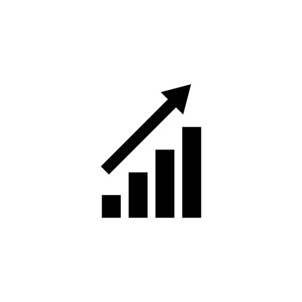 Icono Gráfico Creciente Signo Símbolo Carta Icono Diagrama — Vector de stock