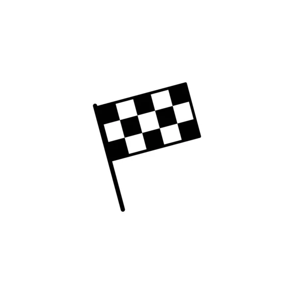 Ícone Bandeira Corrida Bandeira Corrida Sinal Simbol Checkered Ícone Bandeira — Vetor de Stock
