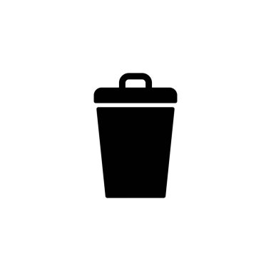 Çöp ikonu. Çöp kutusu simgesi. İşareti ve sembolü sil.