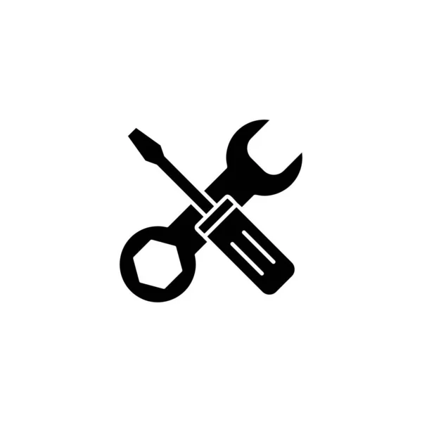 Ikona Narzędzi Naprawczych Znak Narzędzia Symbol Ustawianie Ikony Klucz Śrubokręt — Wektor stockowy