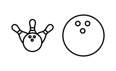 Bowling icon vector for web and mobile app. bowling ball and pin sign and symbol.