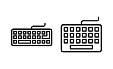 Web ve mobil uygulama için klavye simgesi vektörü. Klavye işareti ve simgesi