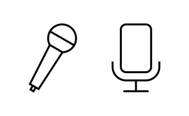Web ve mobil uygulama için mikrofon simgesi vektörü. Karaoke işareti ve sembol
