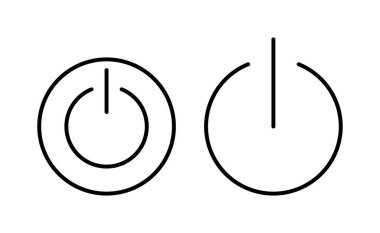 Web ve mobil uygulama için güç simgesi vektörü. Güç Anahtarı işareti ve sembolü. Elektrik gücü.