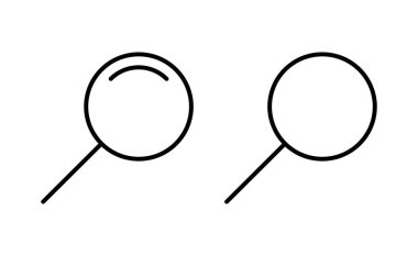 Web ve mobil uygulama için simge vektörü ara. Büyüteç işareti ve sembolü ara