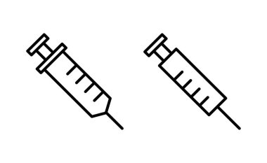 Web ve mobil uygulama için şırınga ikonu vektörü. İğne işareti ve sembol. Aşı simgesi