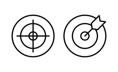 Web ve mobil uygulama için hedef simge vektörü. hedef simge vektörü. hedef pazarlama işareti ve sembol