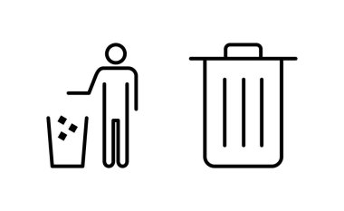 Web ve mobil uygulama için çöp simgesi vektörü. Çöp kutusu simgesi. İşareti ve sembolü sil.