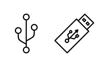 Web ve mobil uygulama için Usb simgesi vektörü. Flaş disk işareti ve sembol. Flash disk işareti.