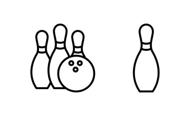 Bowling icon vector for web and mobile app. bowling ball and pin sign and symbol.