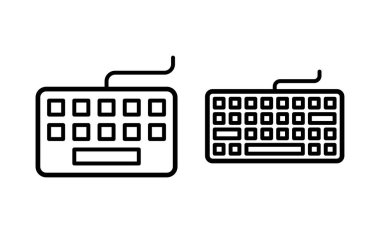 Web ve mobil uygulama için klavye simgesi vektörü. Klavye işareti ve simgesi