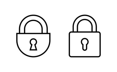 Web ve mobil uygulama için simge vektörünü kilitle. Asma kilit işareti ve sembol. Şifreleme simgesi. Güvenlik sembolü