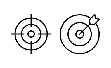 Web ve mobil uygulama için hedef simge vektörü. hedef simge vektörü. hedef pazarlama işareti ve sembol