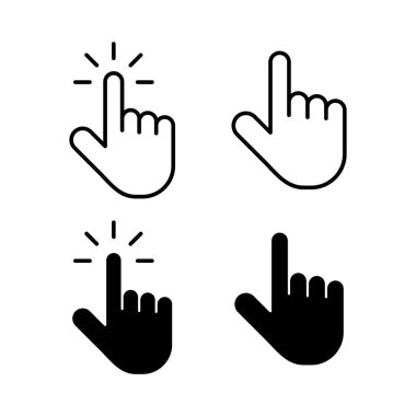 Hand cursor icon vector for web and mobile app. cursor sign and symbol. hand cursor icon clik