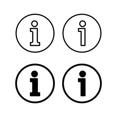 Web ve mobil uygulama için bilgi simgesi vektörü. İmza ve sembol hakkında. Faq simgesi