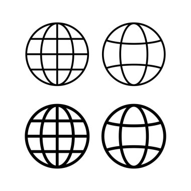 Web ve mobil uygulama için web simgesi vektörü. Web tabelalarına ve sembollere git. Web tıklama simgesi. Genel arama simgesi