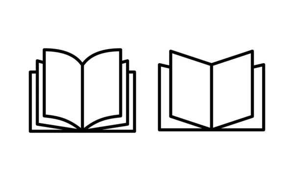 Вектор Иконок Книг Веб Мобильного Приложения Открытый Знак Книги Символ — стоковый вектор