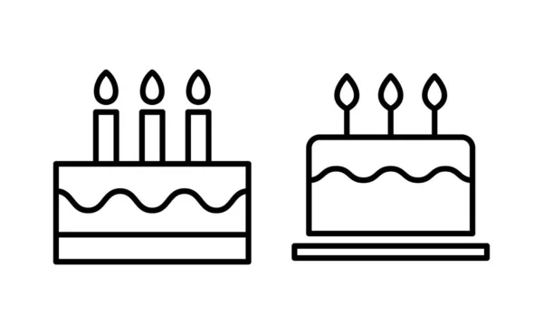 Cake Icon Vector Web Mobile App Cake Sign Symbol Birthday — Stockvector