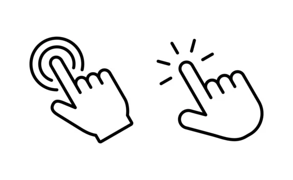 Hand Click Icon Vector Web Mobile App Pointer Sign Symbol — Vector de stock