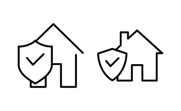Вектор Иконки Домашнего Страхования Веб Мобильного Приложения Знак Символ Защиты — стоковый вектор