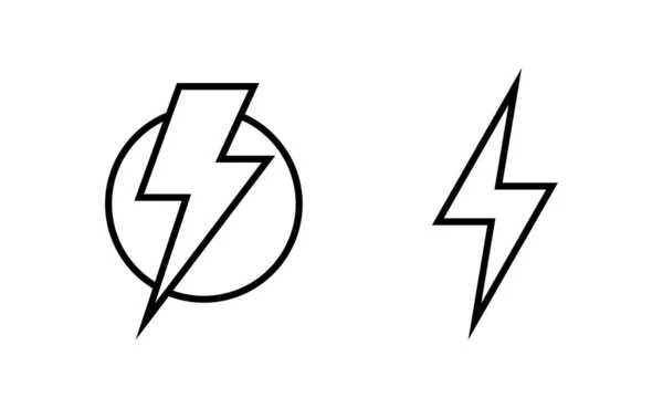 Wektor Ikony Pioruna Dla Aplikacji Internetowych Mobilnych Znak Symbol Elektryczny — Wektor stockowy
