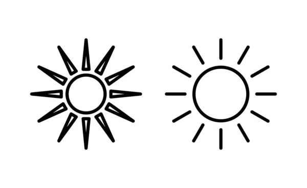 Vektor Ikon Slunce Pro Webovou Mobilní Aplikaci Značka Symbol Jasu — Stockový vektor
