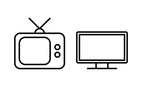 Вектор Піктограм Телевізора Веб Мобільного Додатку Телевізійний Знак Символ — стоковий вектор