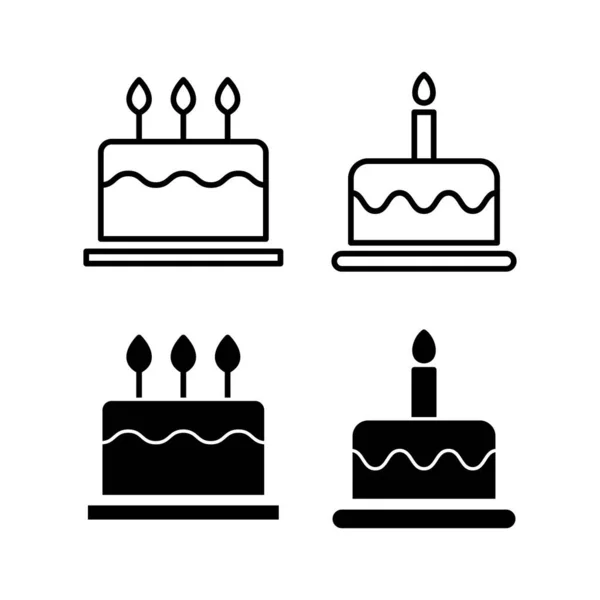 Cake Icon Vector Web Mobile App Cake Sign Symbol Birthday — Vetor de Stock