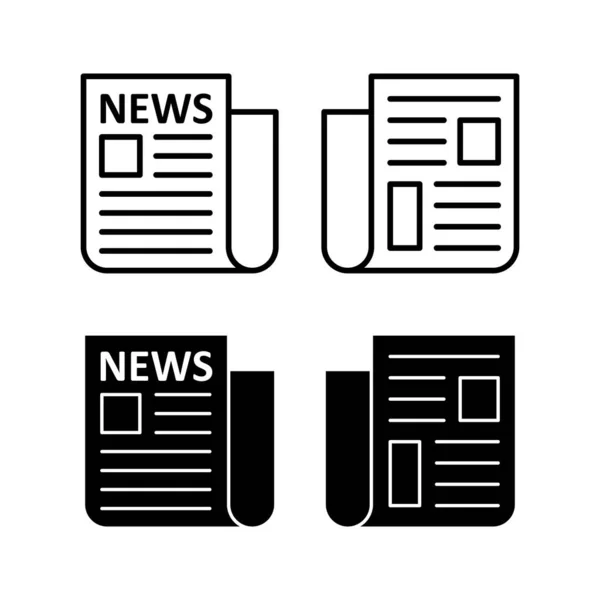 Vecteur Icônes Journaux Pour Application Web Mobile Papier Actualité Signe — Image vectorielle