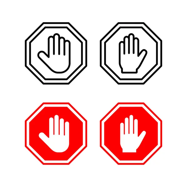 Stop Icon Vector Web Mobile App Stop Road Sign Hand — Stock Vector