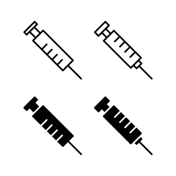 Vecteur Icônes Seringue Pour Application Web Mobile Signe Symbole Injection — Image vectorielle
