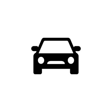 Araba ikonu. Araba işareti ve sembol. küçük sedan