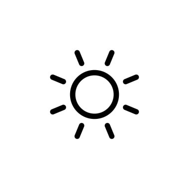 Güneş ikonu. Parlaklık işareti ve sembol.
