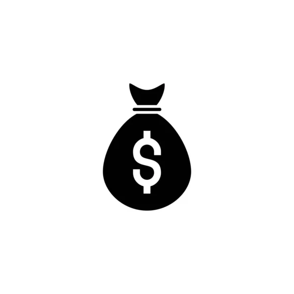 Icône Sac Argent Signe Symbole Argent Icône Sac Argent Dollar — Image vectorielle
