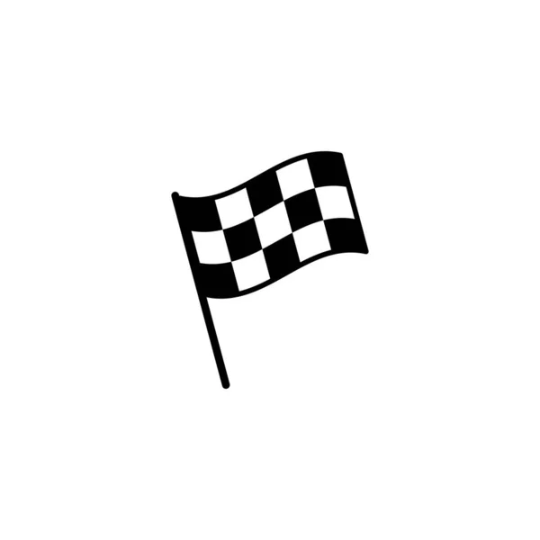 Ícone Bandeira Corrida Bandeira Corrida Sinal Simbol Checkered Ícone Bandeira — Vetor de Stock