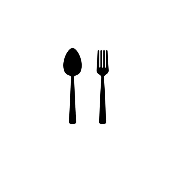 Κουτάλι Και Πιρούνι Εικονίδιο Πινακίδα Και Σύμβολο Εστιατορίου — Διανυσματικό Αρχείο
