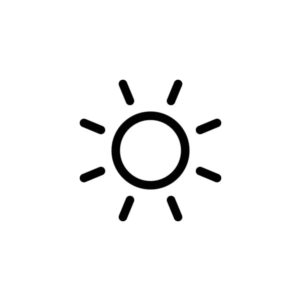 Ikona Słońca Znak Symbol Jasności — Wektor stockowy