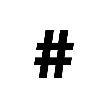 Etiket simgesi. hashtag işareti ve sembol