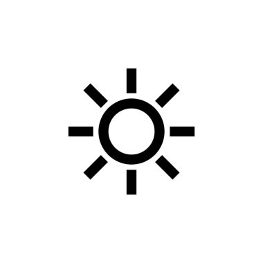 Güneş ikonu. Parlaklık işareti ve sembol.