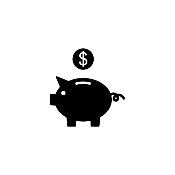 Piggy Bank Icoon Spaarvarken Geld Teken Symbool — Stockvector