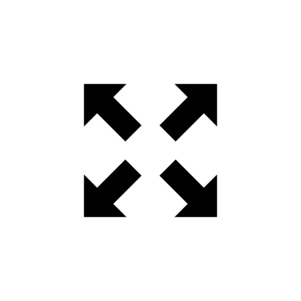 Повноекранна Піктограма Розгорнути Повноекранного Знака Символу Символ Стрілками — стоковий вектор