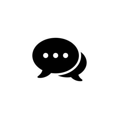 Sohbet ikonu. Konuşma balonu işareti ve sembol. Yorum simgesi. ileti