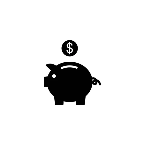 Piggy Bank Icoon Spaarvarken Geld Teken Symbool — Stockvector
